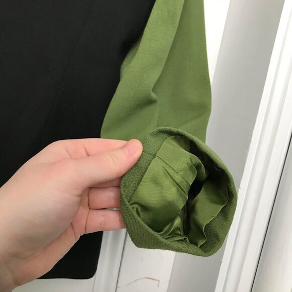 Preston & York Blazer Women’s Size 6 Green & Black Solid Open Front Sleeves - Picture 8 of 9